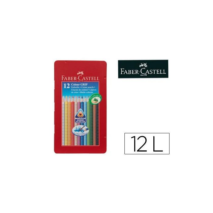 Lapices De Colores Faber Castell Acuarelable Colour Grip Triangular Caja Metalica De 12 Colores Surtidos