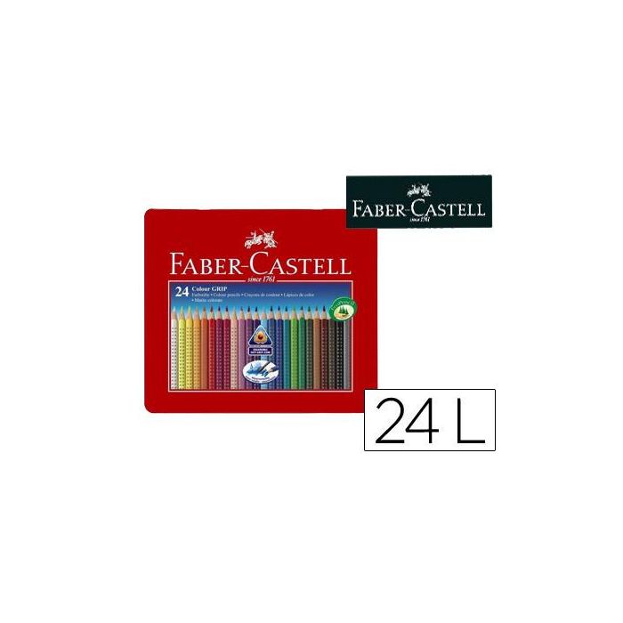 Lapices De Colores Faber Castell Acuarelable Colour Grip Triangular Caja Metalica De 24 Colores Surtidos