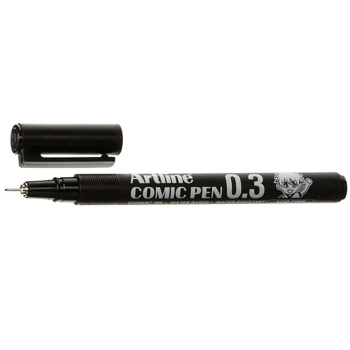 Rotulador Artline Calibrado Micrometrico Negro Comic Pen Ek-283 Punta Poliacetal 0,3 mm Resistente Al Agua 12 unidades 2