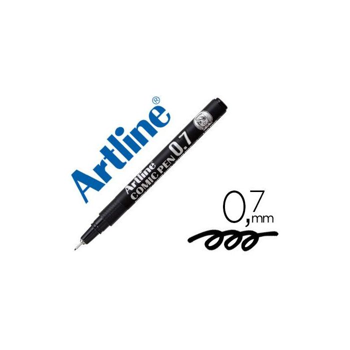 Rotulador Artline Calibrado Micrometrico Negro Comic Pen Ek-287 Punta Poliacetal 0,7 mm Resistente Al Agua 12 unidades