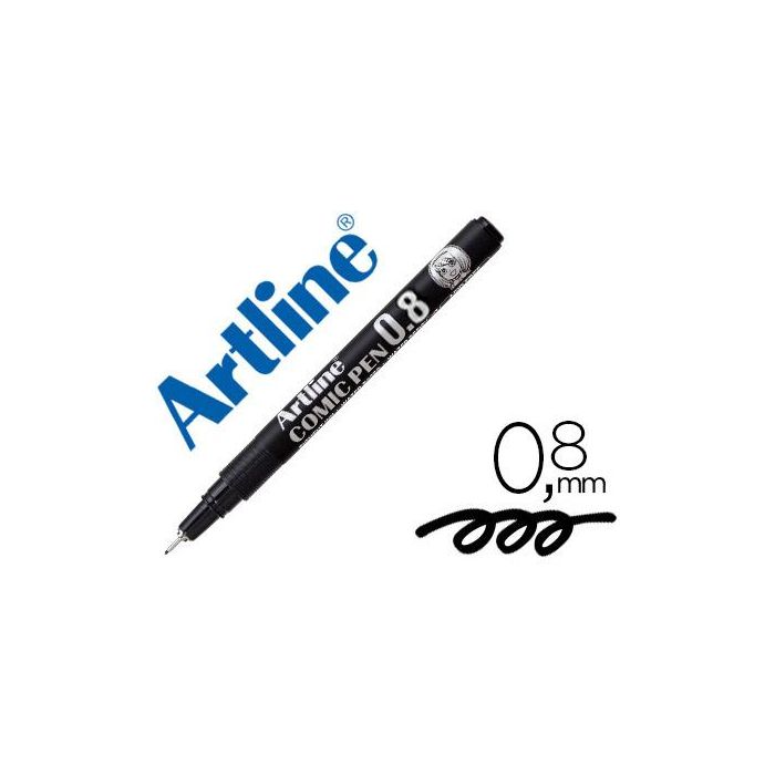 Rotulador Artline Calibrado Micrometrico Negro Comic Pen Ek-288 Punta Poliacetal 0,8 mm Resistente Al Agua 12 unidades