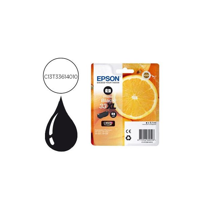 Epson Tinta Negro Fhoto Expression Home Xp-530 - 33 XL