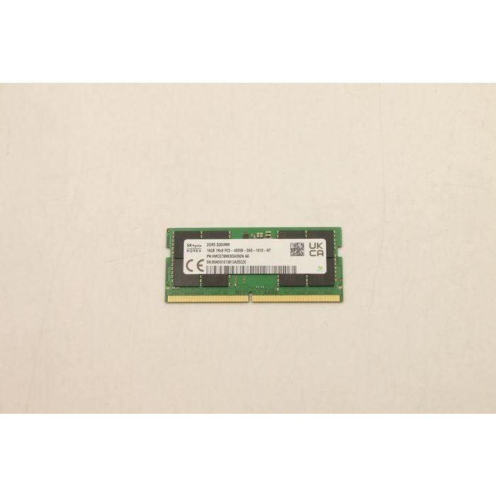Lenovo DDR5 SoDIMM memory module, 16GB capacity, 4800MHz speed, non-ECC, unbuffered, CL40 timing, 262 pins. 1 Lenovo DDR5 SoDIMM memory module, 16GB capacity, 4800MHz speed, non-ECC, unbuffered, CL40 timing, 262 pins. 1