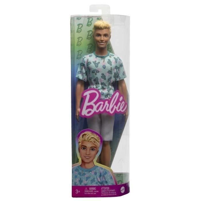 Barbie-Ken Fashionistas-Muñeco Rubio con Camiseta de Cactus HJT10 2