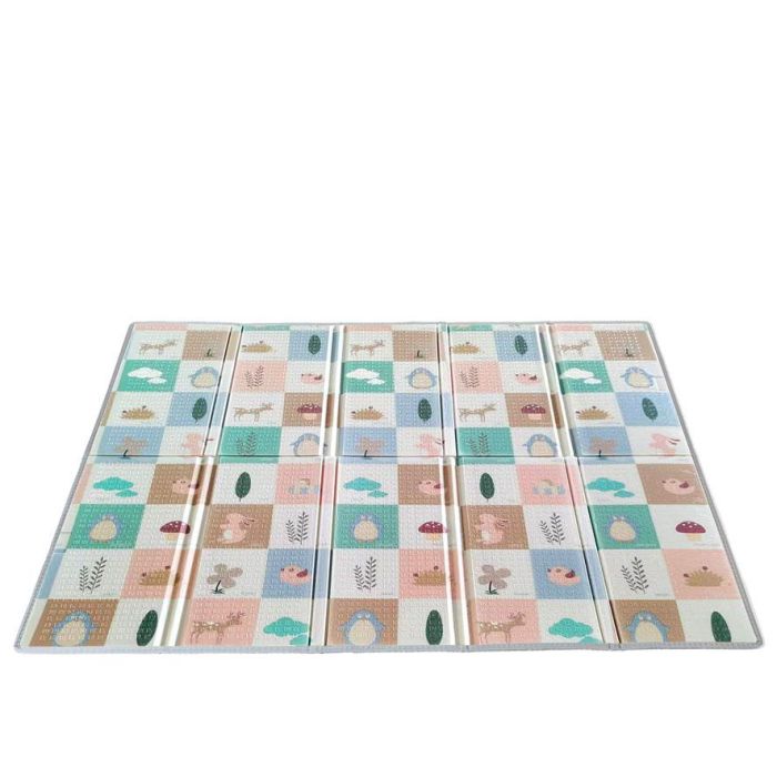 KioKids Tapete de Juego Plegable Bosque Otoñal Reversible Impermeable para Bebés 150 x 200 cm 1