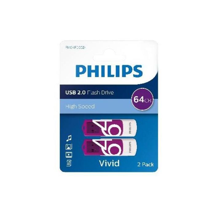 STICK Philips USB 2.0 2-Pack 64GB Vivid Edition Magic Purple 0 STICK Philips USB 2.0 2-Pack 64GB Vivid Edition Magic Purple 0