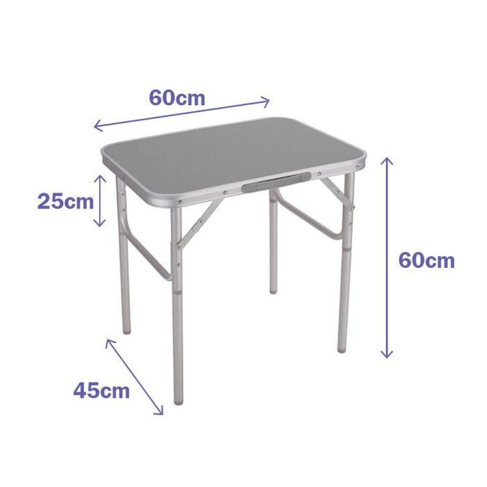 Marbueno Mesa Plegable Aluminio D25 Surtida Camping y Playa 60X45X25/60 cm 10012 1