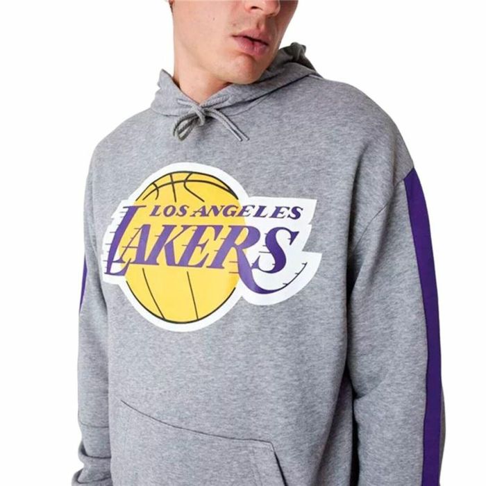 Sudadera con Capucha Unisex New Era LA Lakers NBA Colour Block Gris M 3 Sudadera con Capucha Unisex New Era LA Lakers NBA Colour Block Gris M 3