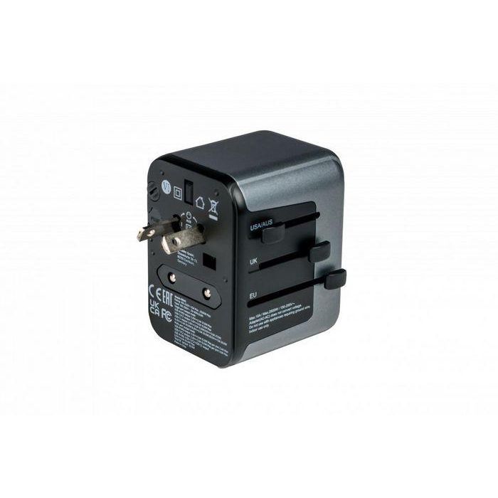 Verbatim Uta-03 Adaptador Universal De Viaje Con 1 Puerto Usb-C - 2 Puerto Usb-A - 2 Puerto Usb-C