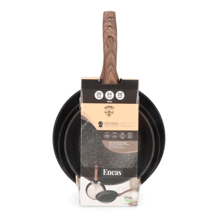 Set de 3 sartenes antiadherentes "serie eneas" gourmet kitchen 3