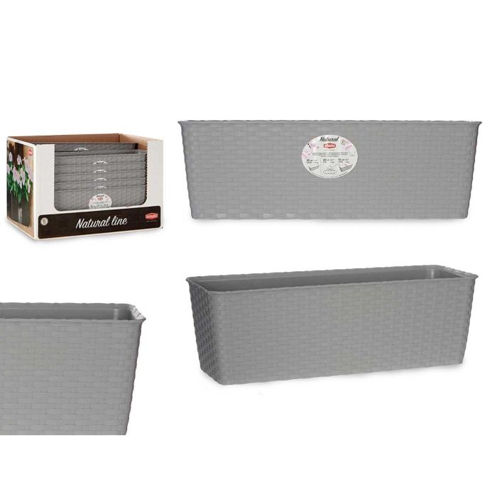 Jardinera Natural Reser Agua 50Cm Gris Stefanplast (12 Unidades) Jardinera Natural Reser Agua 50Cm Gris Stefanplast (12 Unidades)