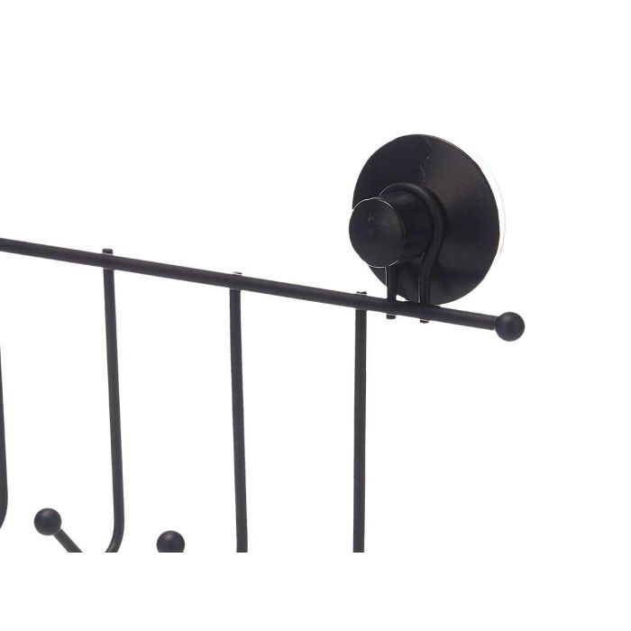 Percha Metal Negro Mate 6 Ganchos Ventosa Berilo 39X16CM (12 Unidades) 2 Percha Metal Negro Mate 6 Ganchos Ventosa Berilo 39X16CM (12 Unidades) 2