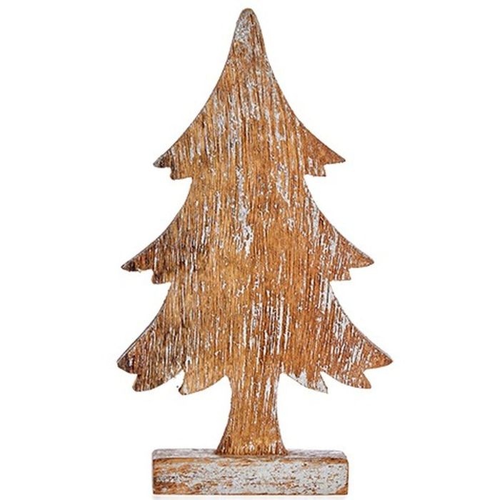 Figura Decorativa Árbol de Navidad Plateado Madera 5 x 31 x 15 cm (6 Unidades) 2