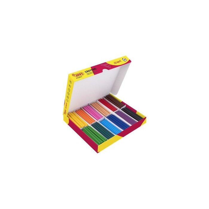 Jovi Ceras Plásticas Crayons Student, Colores Surtidos, Caja Económica 300 Ud, Resistentes y No Manchan