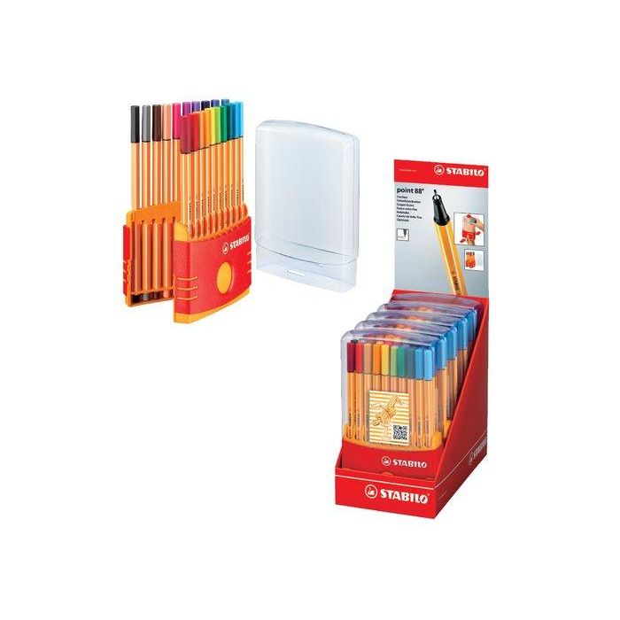 Stabilo Rotuladores Point 88 C-Surtidos Colorparade Estuche Rojo 20 Ud
