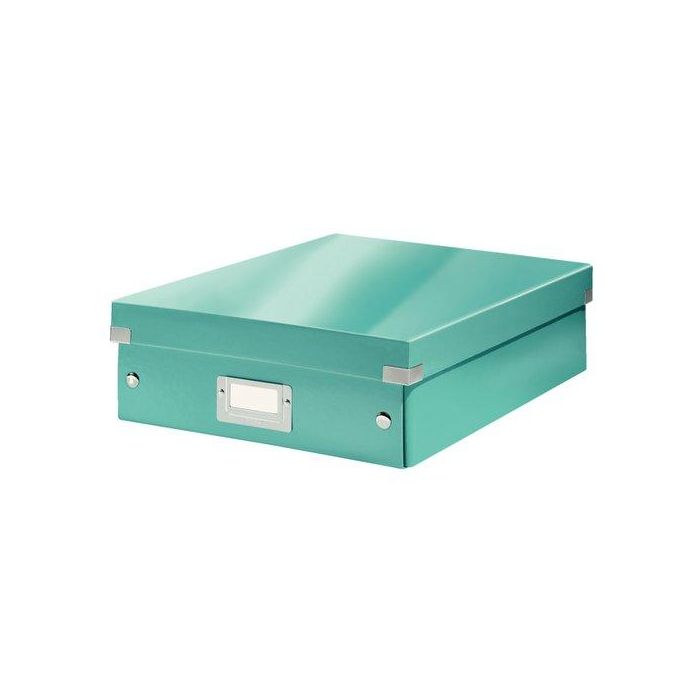 Caja Para Almacenamiento Leitz Click&Store Organizadora 85% Carton Reciclado Mediana 280X100X370 Mm Turquesa