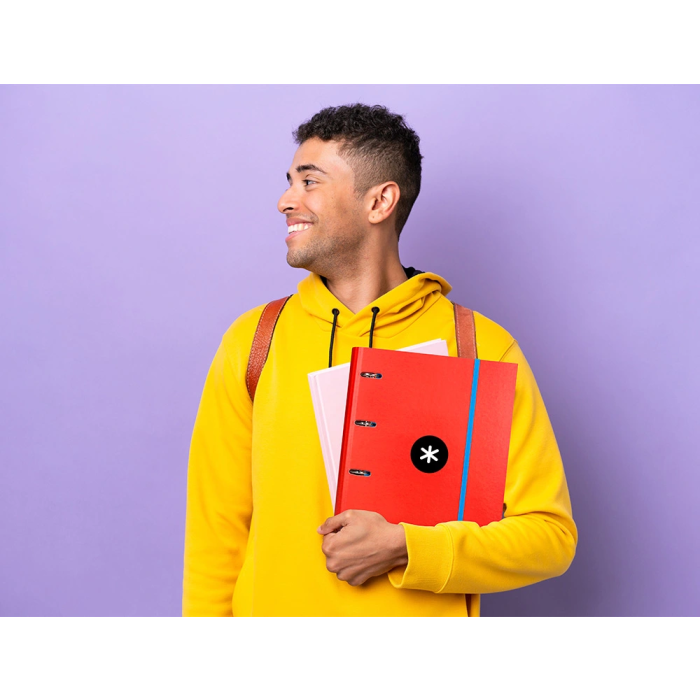 Antartik Carpeta con recambio A4 cuadro 5mm con solapa y 4 anillas 40mm, color rojo 11 Antartik Carpeta con recambio A4 cuadro 5mm con solapa y 4 anillas 40mm, color rojo 11