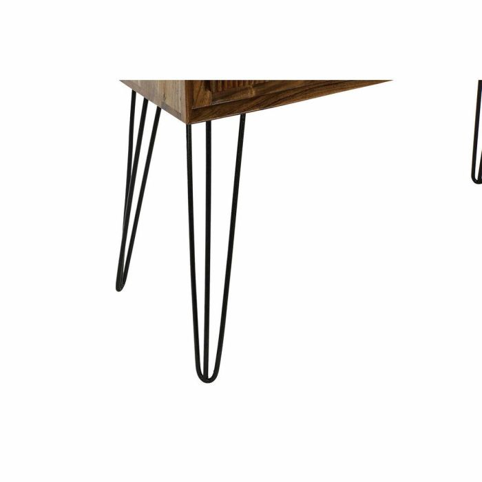 Consola DKD Home Decor 118 x 40 x 77 cm Negro Metal Marrón Acacia 5