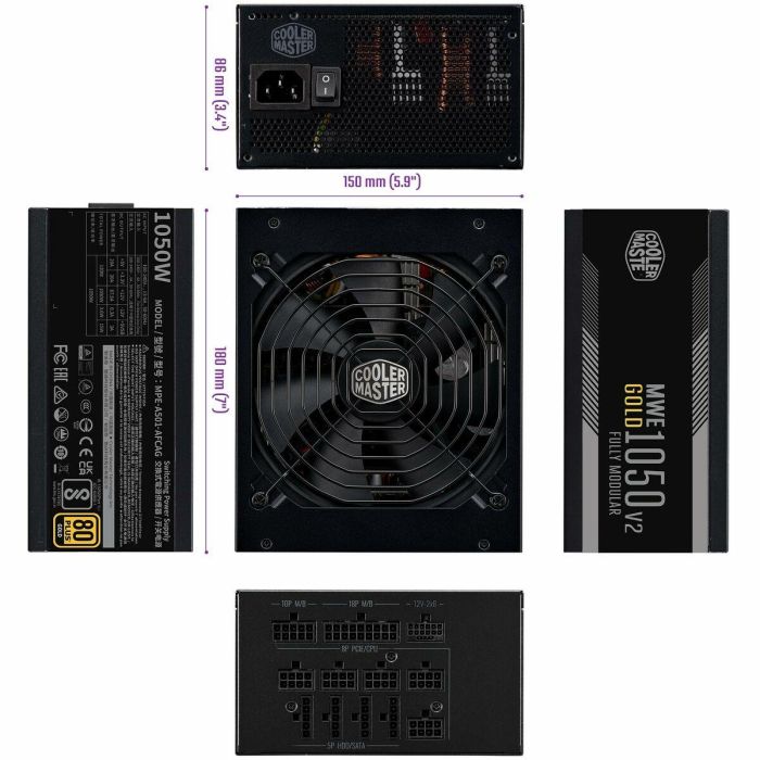 Fuente de Alimentación Cooler Master MWE Gold ATX 1050 W 9