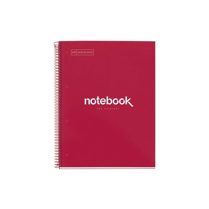 Bloc Miquelrius Emotions Notebook 1 Micro.Tapa Extra A4 80H 90G Cuadric.5X5 Rojo (Set de 5)