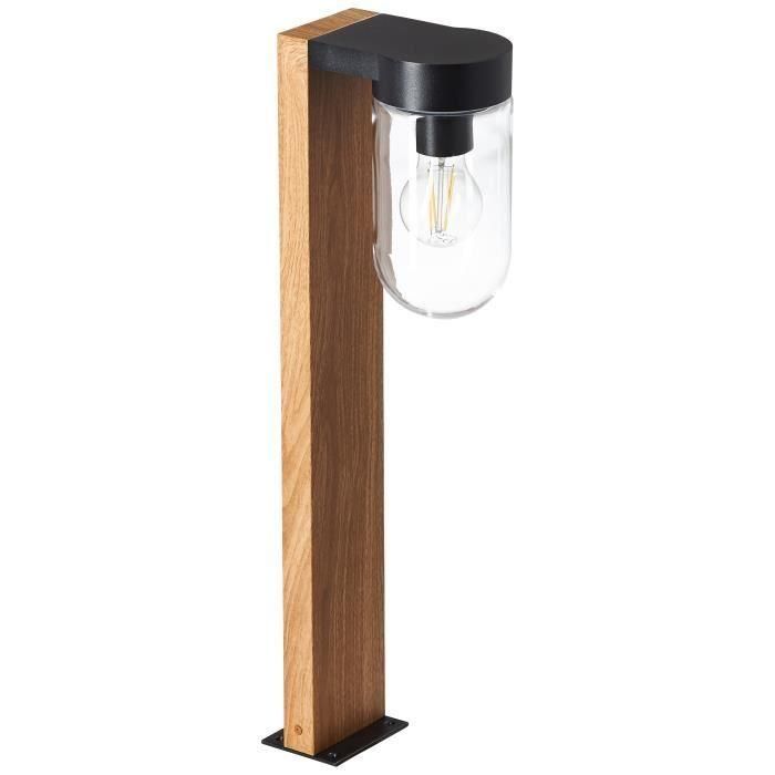 BRILLIANT - CABAR Pilona exterior - color madera oscuro/negro - metal/vidrio E27 1x40W 3 BRILLIANT - CABAR Pilona exterior - color madera oscuro/negro - metal/vidrio E27 1x40W 3