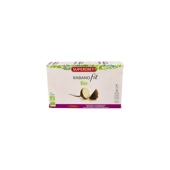 SUPERDIET Rabanofit Rábano Negro Bio 20 Ampollas, Beneficioso para la Digestión y Eliminación de Bilis