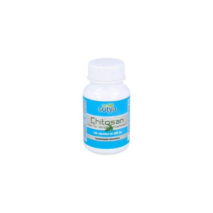 SOTYA Chitosan + Té Verde 100 Cápsulas. Complemento Alimenticio para Control de Peso con Propiedades Depurativas y Antioxidantes