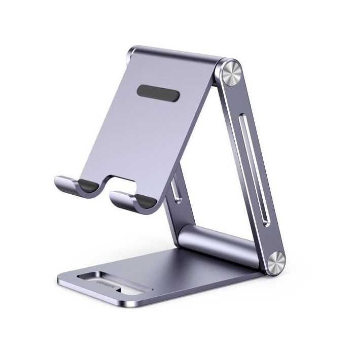 UGREEN 80708 Soporte Plegable de Aluminio Multiángulo para Teléfono Móvil/Smartphone 4.7-7.9" Gris Resistente a Rayones