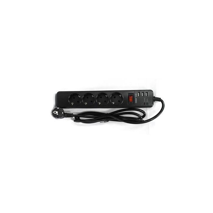 Elbe Regleta RE-002-UN con 4 Tomas AC y 3 USB, 3680W, Cable de 1.8 Metros 4