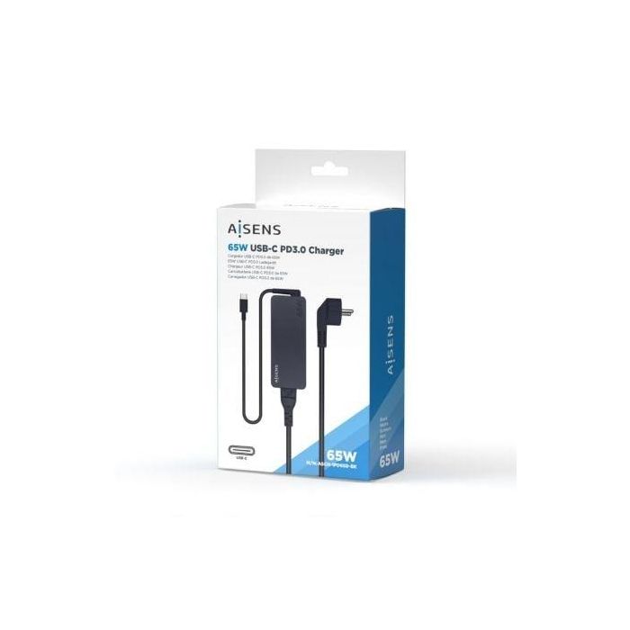 Aisens Cargador USB-C 65W PD3.0 con Cable 1.8M, Negro 3 Aisens Cargador USB-C 65W PD3.0 con Cable 1.8M, Negro 3