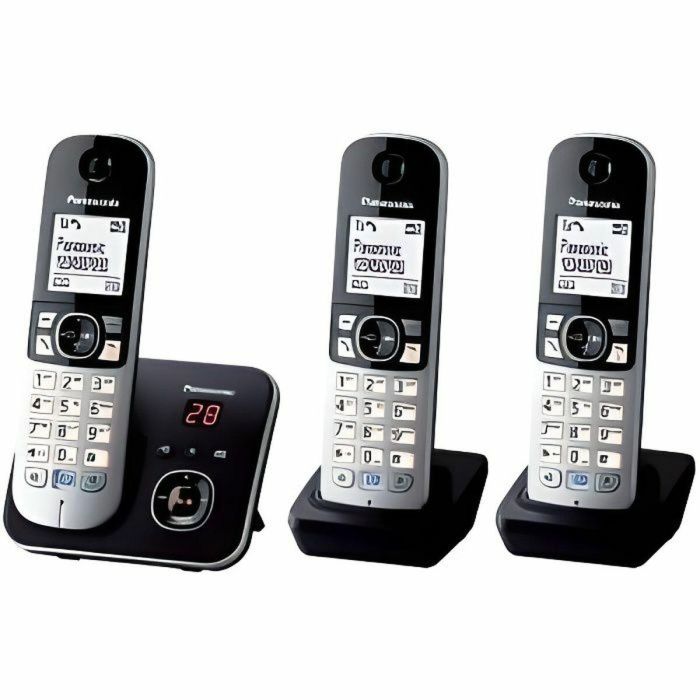 PANASONIC Home phone dect - TG6823 - Trio con contestador automático - Plateado y negro