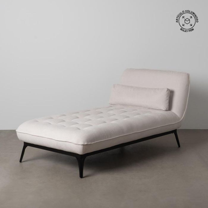 Chaise-Lounger Crema Tejido-Metal 168 X 90 X 82 cm