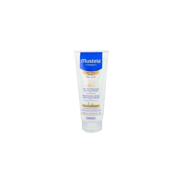 Mustela Bebé Loción Corporal Nutritiva Cold Cream para Piel Seca Hidratante y Calmante, Cuidado Diario Desde el Nacimiento 200 ml