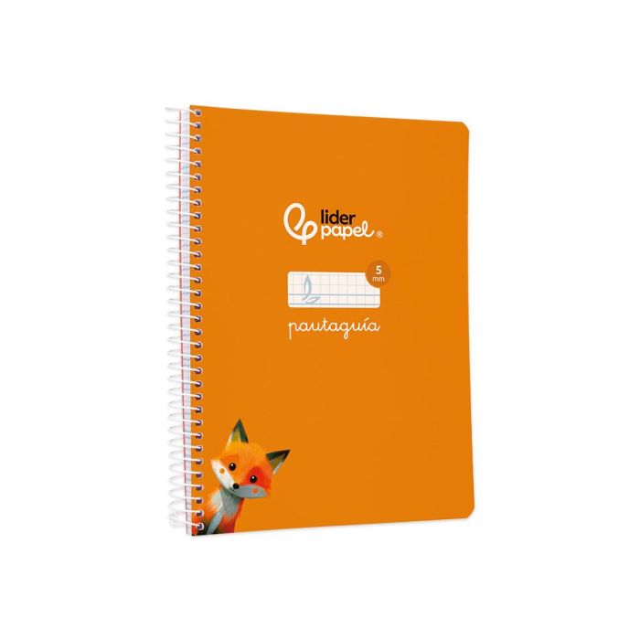 Cuaderno Espiral Liderpapel Din A5 Pautaguia Tapa Blanda 40 H 75 gr Cuadro Pautado 5 mm Color Naranja 5 unidades 4