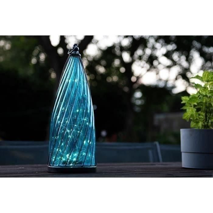 Linterna solar - GARDEN ID Cúpula Azul - Ø17 H40 cm - Autonomía 6-8h - Botón encendido/apagado - Batería AA recargable. 1 Linterna solar - GARDEN ID Cúpula Azul - Ø17 H40 cm - Autonomía 6-8h - Botón encendido/apagado - Batería AA recargable. 1
