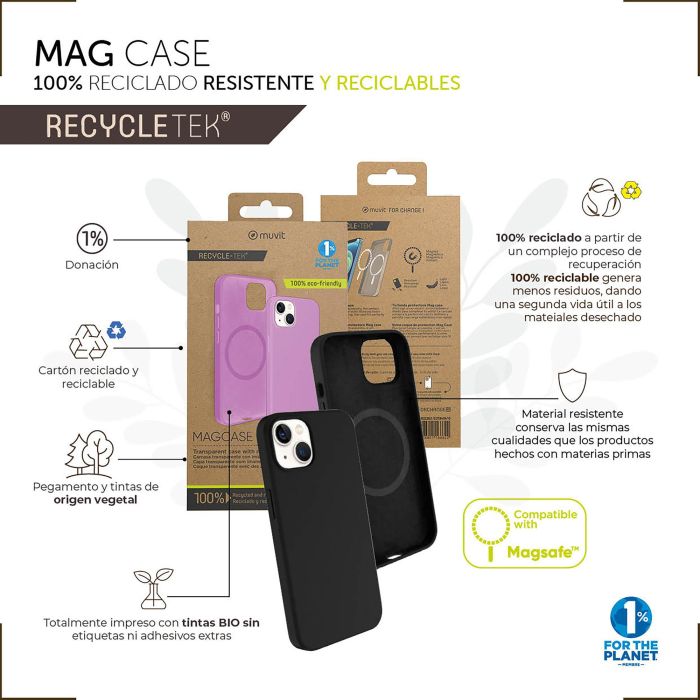 Muvit Funda Liquid Silicone Magsafe Recycletek para iPhone - 100% Reciclable 2 Muvit Funda Liquid Silicone Magsafe Recycletek para iPhone - 100% Reciclable 2