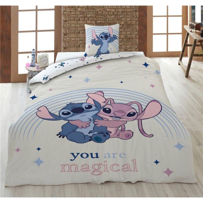 Disney Funda Nórdica Angel & Stitch Cama 90cm Polycotton 140x200cm