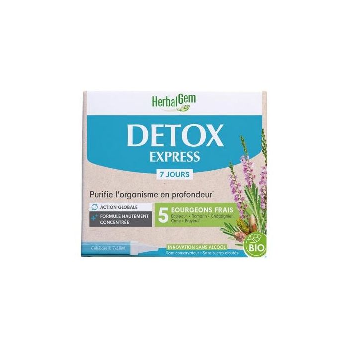 HERBALGEM Yemocomplejos Detox Express Bio monodosis 7 días para eliminar toxinas 7x10ml