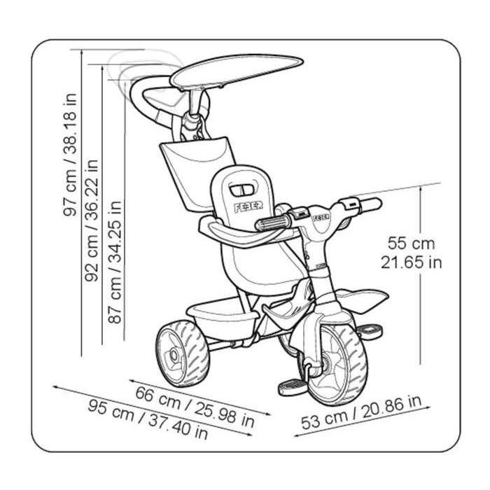 Triciclo baby plus music rosa 91,2x98,3x51,5 cm 7