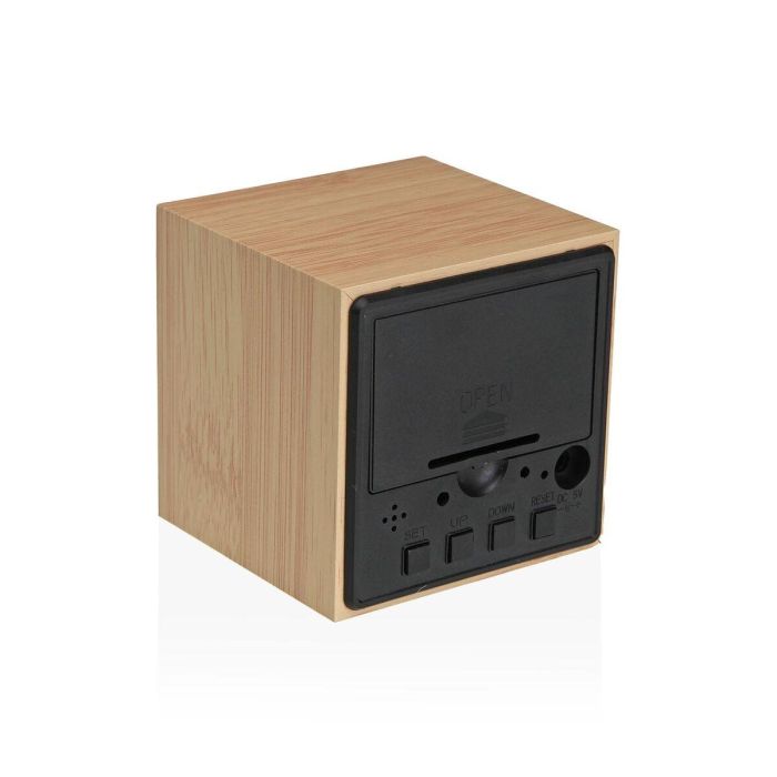 Reloj-Despertador Versa Madera MDF Minimalista 6,4 x 6,3 x 6,4 cm 1 Reloj-Despertador Versa Madera MDF Minimalista 6,4 x 6,3 x 6,4 cm 1