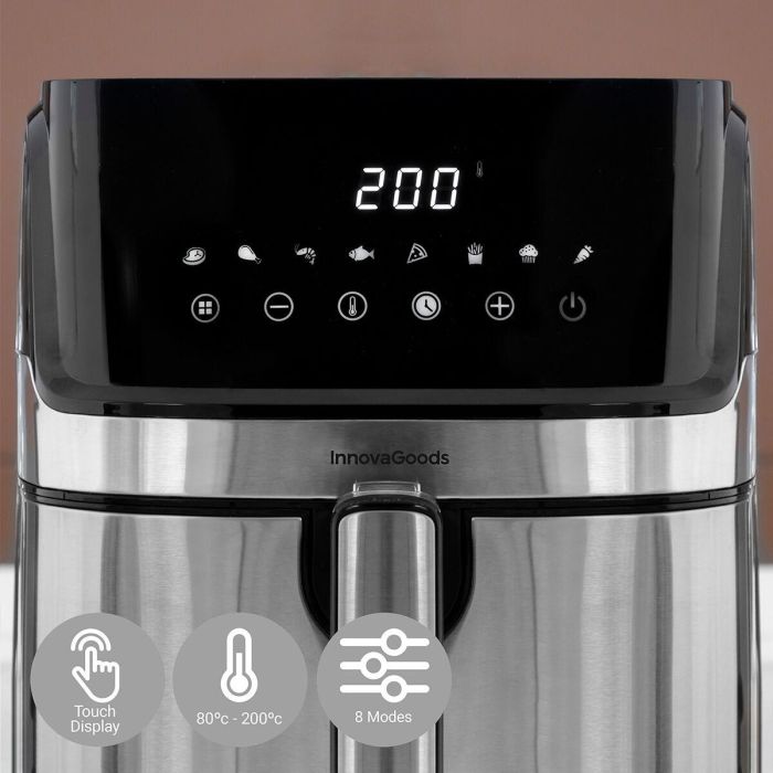 Freidora de Aire InnovaGoods Fryinn Pro 5500 Negro 1700 W 5,5 L Acero Inoxidable 11 Freidora de Aire InnovaGoods Fryinn Pro 5500 Negro 1700 W 5,5 L Acero Inoxidable 11