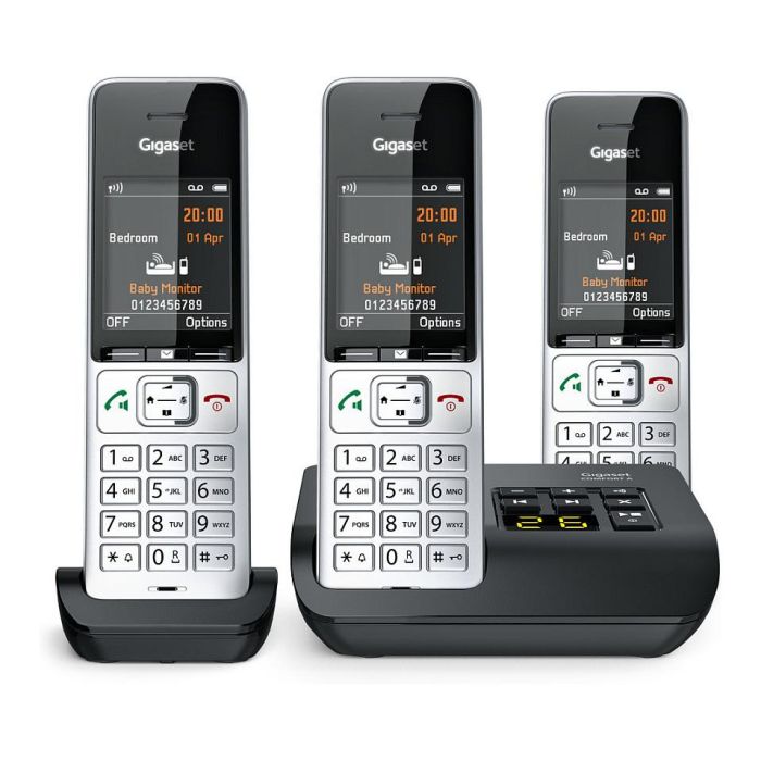 Gigaset COMFORT 500A trio Teléfono DECT/analógico con manos libres y contestador automático, Negro Plata 18