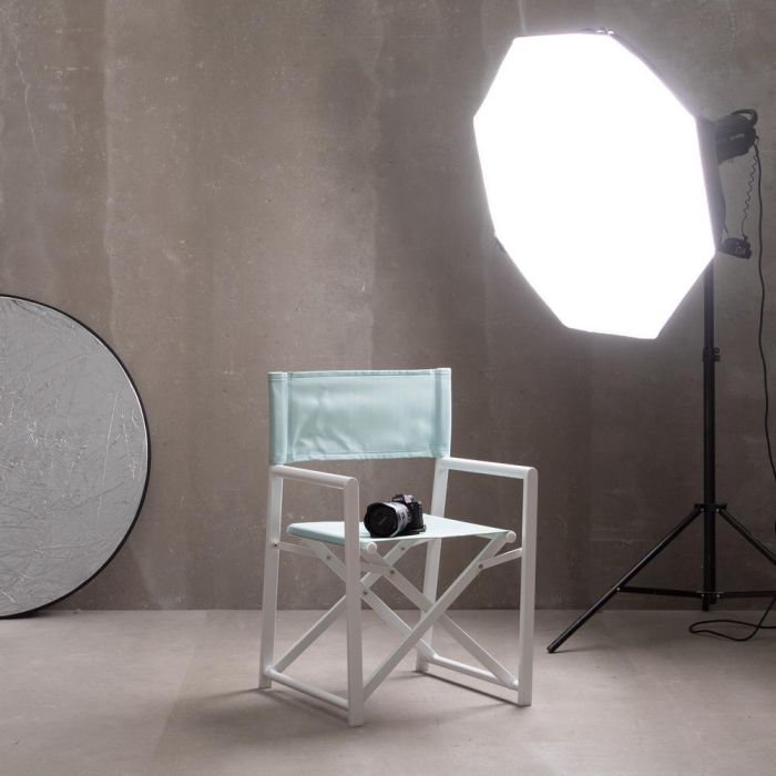 Silla Director Verde-Blanco 56 X 53 X 84 cm