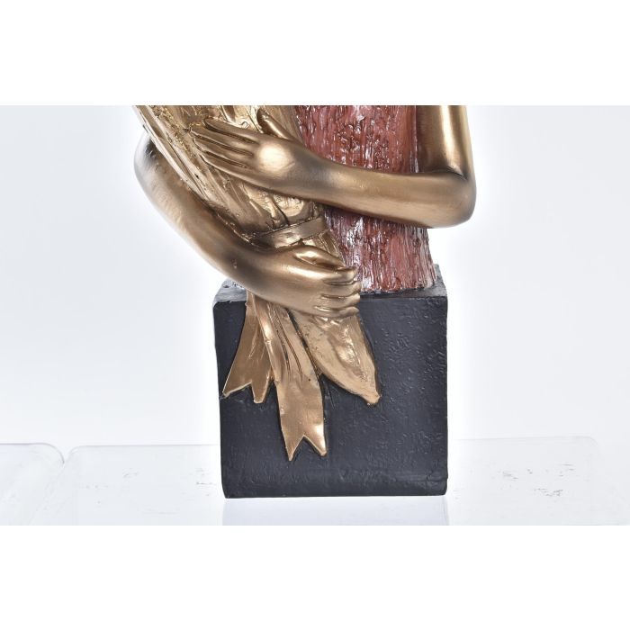 DKD Home Decor Figura Niña Resina Dorado Rojo Turquesa 21 x 13 x 36 cm (2 Unidades)