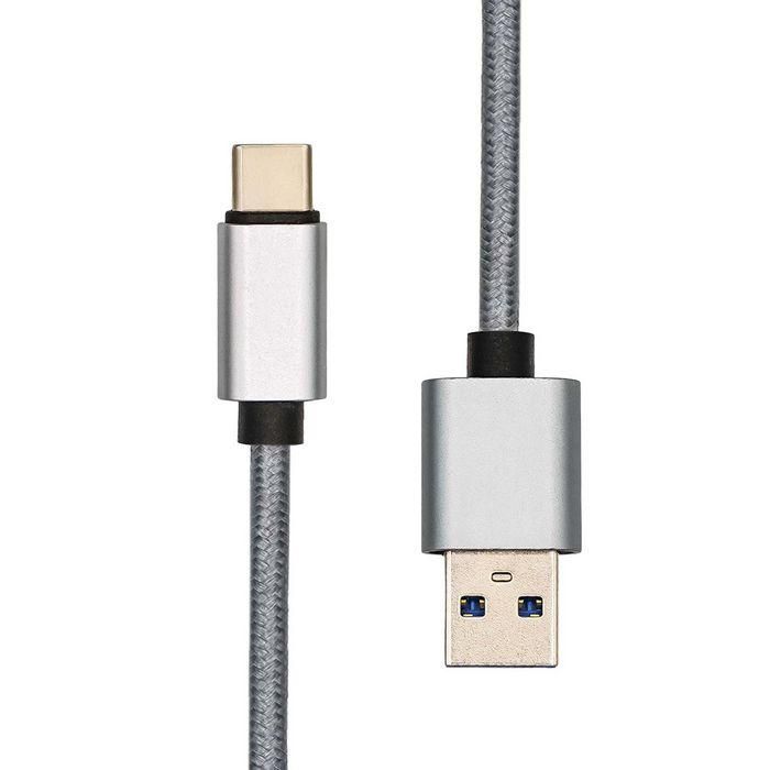 ProXtend USB-C to USB A 3.0 cable 1M Silver braiding 1 ProXtend USB-C to USB A 3.0 cable 1M Silver braiding 1