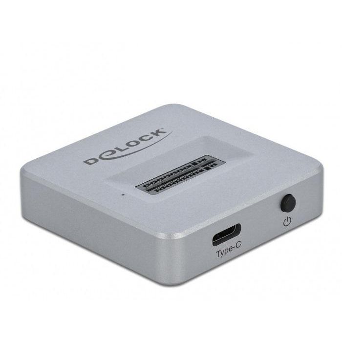Delock M.2 Docking Station para SSD NVMe PCIe M.2 USB Tipo-C, con Cables USB-A/C, Carcasa Metálica Sin Herramientas