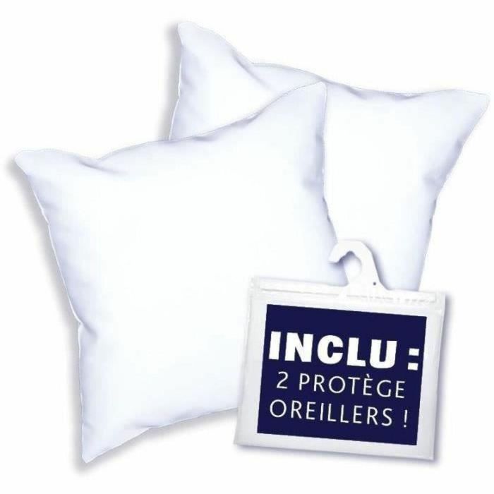 Dodo DOD3307419656116 Pack 2 Almohadas de Cama 60x60cm Relleno 100% Poliéster + 2 Fundas Protectoras Impermeables 3 Dodo DOD3307419656116 Pack 2 Almohadas de Cama 60x60cm Relleno 100% Poliéster + 2 Fundas Protectoras Impermeables 3