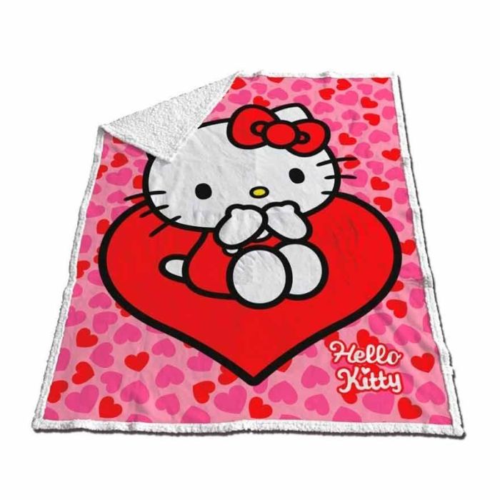 SANRIO Manta coralina Hello Kitty sherpa 120x150cm
