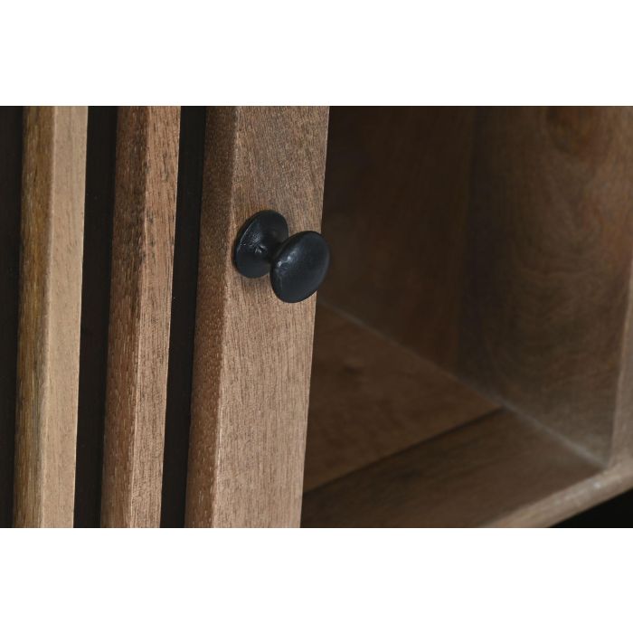 DKD Home Decor Aparador Oriental Marron Negro Mango Cristal 40 x 90 x 90 cm 2
