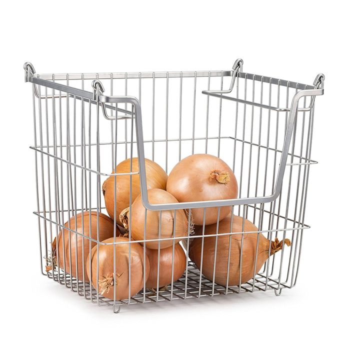 Confortime Cesta Organizador Con Dos Asas Grey 37,9 cm x 27,6 cm x 24,8 cm (6 Unidades)